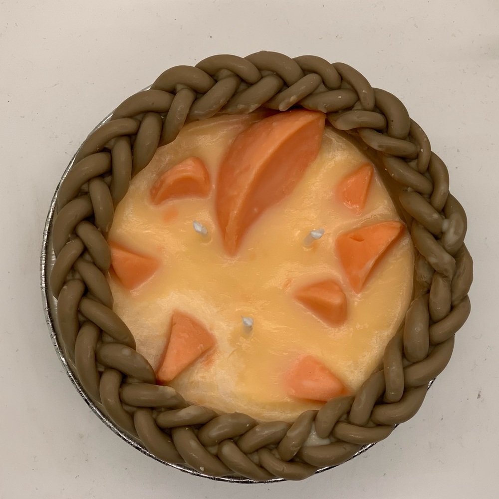 3 wick peaches and cream pie candle made by me.